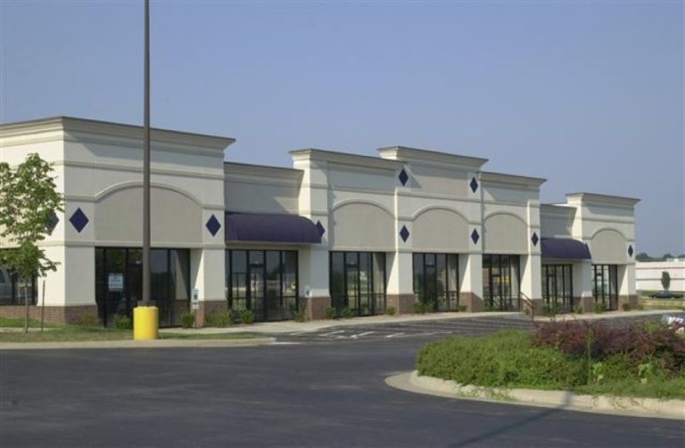 showroom building with masonry